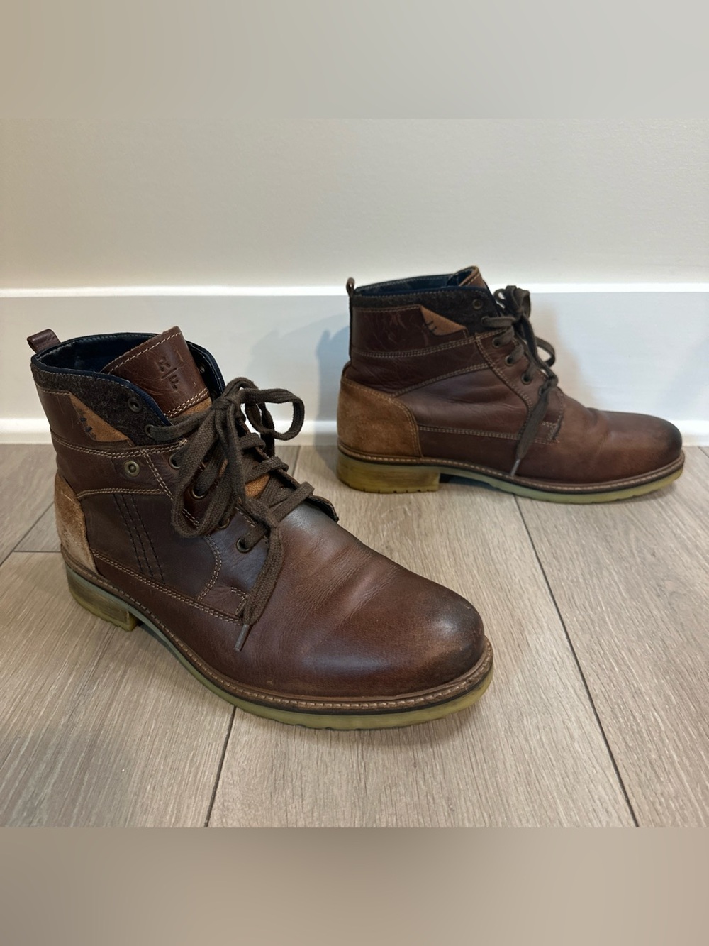 RESERVED FOOTWEAR Men’s Size 9 Brown Leather Boots Lace Up Flannel Line RF125-SE